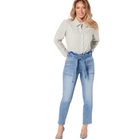 CANDACE CAMERON BURE Petite Paperbag Waist Jean 0P - Picture 1 of 7